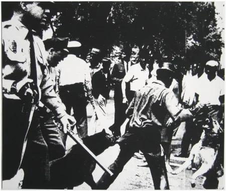 Zeefdruk Warhol - Birmingham Race Riot 