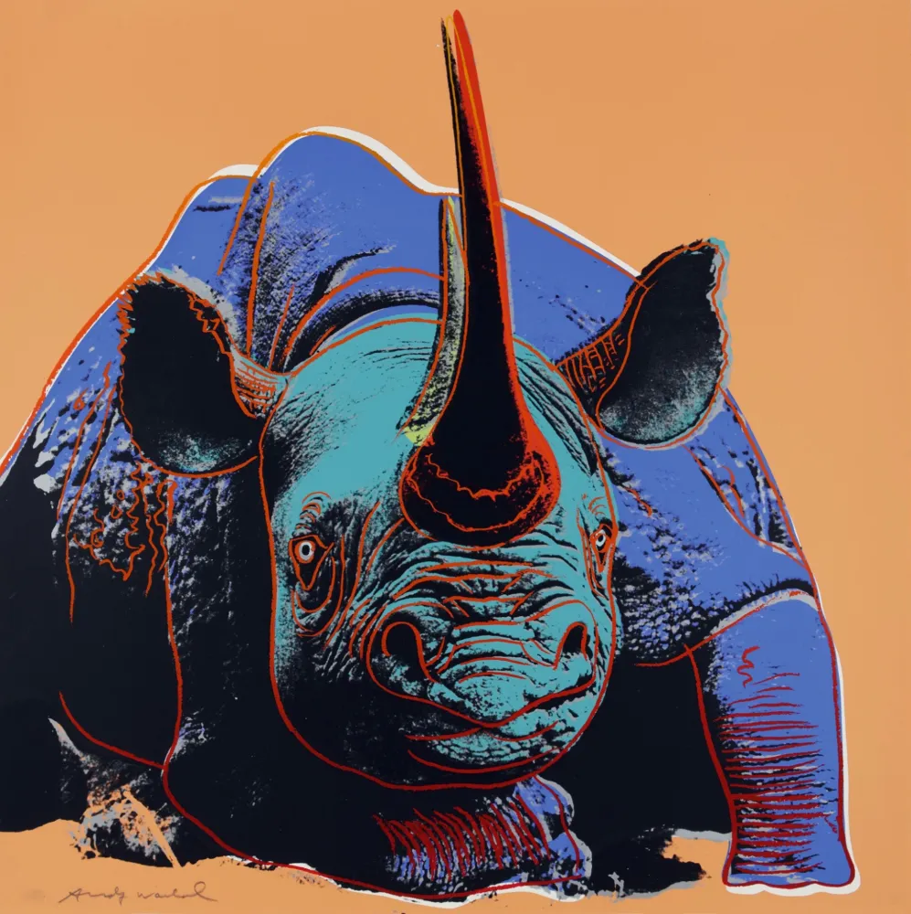 Zeefdruk Warhol - Black Rhinoceros (FS II.301)