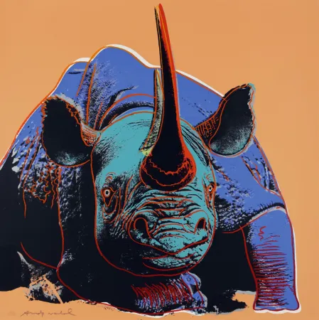 Zeefdruk Warhol - Black Rhinoceros (FS II.301)