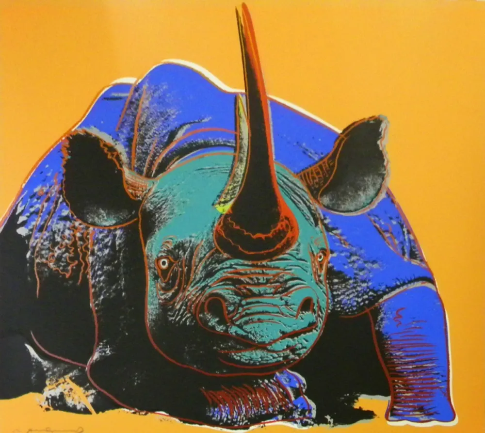 Zeefdruk Warhol - Black Rhinoceros (FS II.301) 