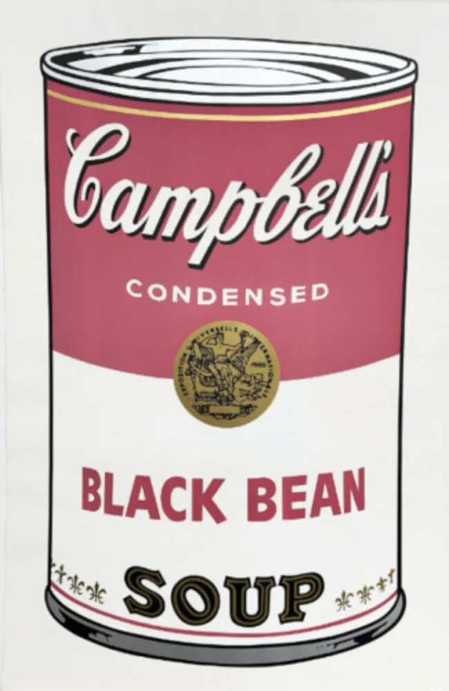 Zeefdruk Warhol - Campbell's Soup Can I: Black Bean
