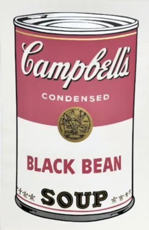 Zeefdruk Warhol - Campbell's Soup Can I: Black Bean