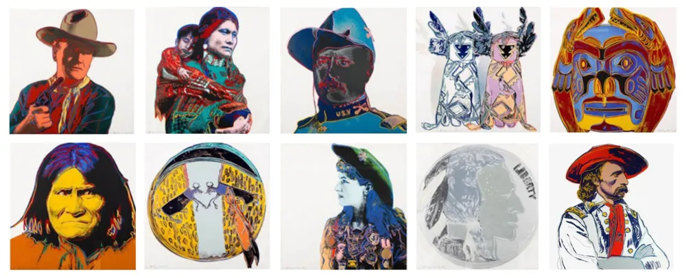 Geen Techniek Warhol - Cowboys and Indians Complete Portfolio (FS II.377 - FS II.386)