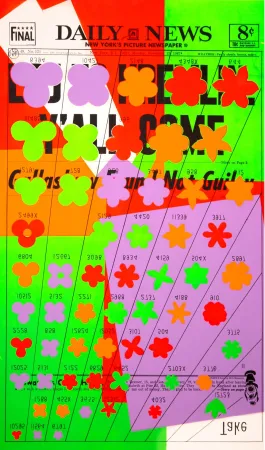 Zeefdruk Warhol - Daily News - LBJ to Kremlin – Y'all Come