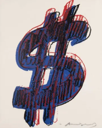 Zeefdruk Warhol - Dollar Sign