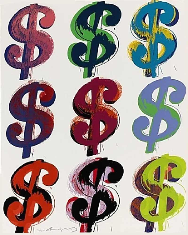 Zeefdruk Warhol - Dollar Sign (9) FS II.286