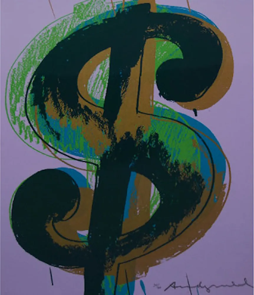 Zeefdruk Warhol - $ Dollar Sign, FS II.277
