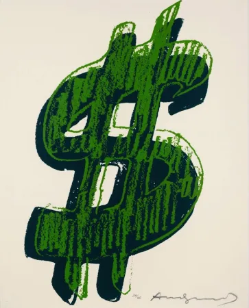 Zeefdruk Warhol -  Dollar Sign, Green (FS II.278)