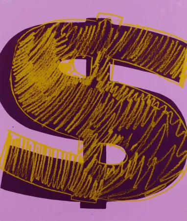 Zeefdruk Warhol - Dollar Sign, Orange (FS II.276)
