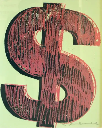 Zeefdruk Warhol - Dollar Sign, Red (FS II.274)