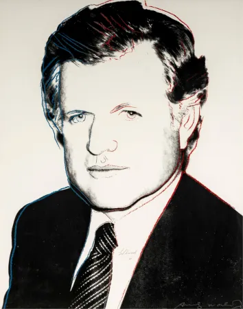 Zeefdruk Warhol - Edward Kennedy 240 (Signed by Kennedy and Warhol)