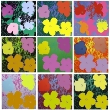Zeefdruk Warhol - Flowers - 10 silkscreens