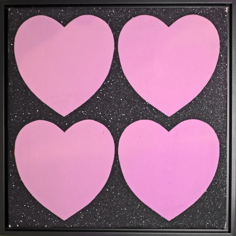 Zeefdruk Warhol - Four Hearts (Painting)