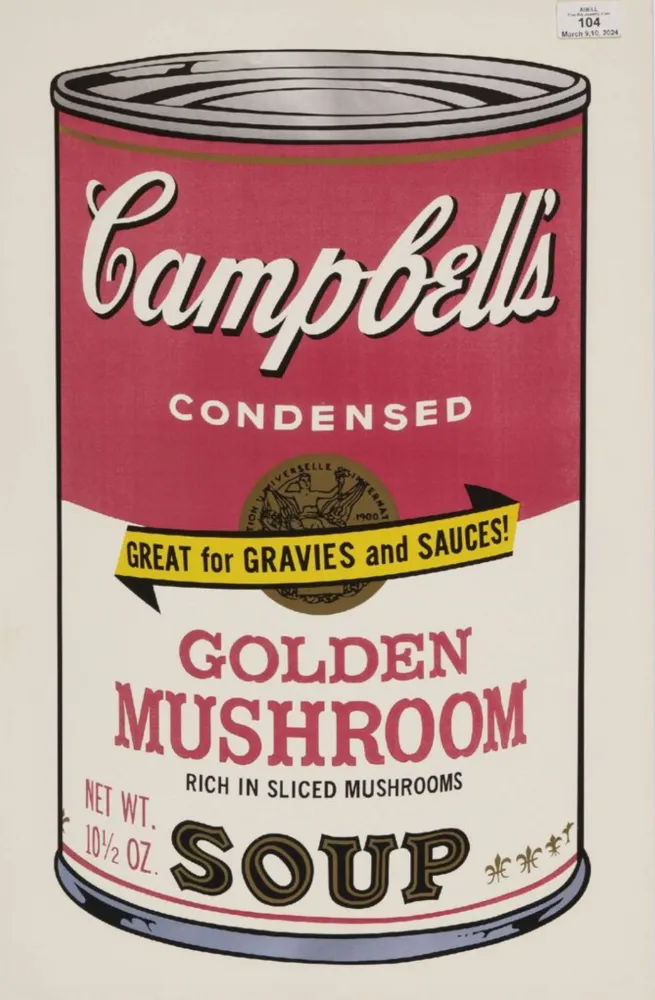Zeefdruk Warhol - Golden Mushroom (from Campbell's Soup II)