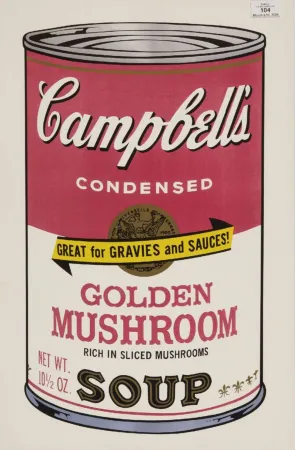 Zeefdruk Warhol - Golden Mushroom (from Campbell's Soup II)