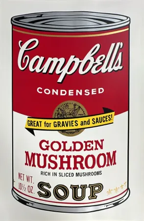 Zeefdruk Warhol - Golden Mushroom (from Campbell's Soup II)