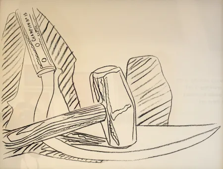 Zeefdruk Warhol - Hammer and Sickle 162 (Black and White) Unique