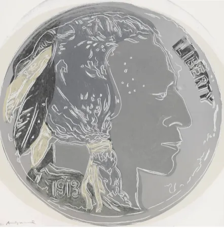 Zeefdruk Warhol - Indian Head Nickel (FS II.383) 