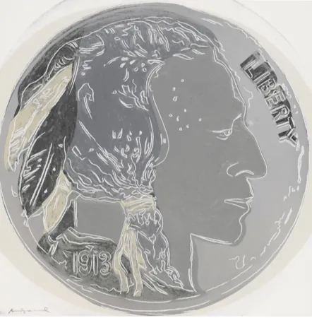 Zeefdruk Warhol -  Indians Head Nickle (FS II.385)