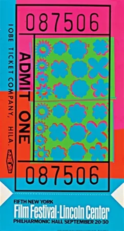 Zeefdruk Warhol - Lincoln Center Film Festival Ticket (Feldman & Schellmann II.19)