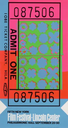 Zeefdruk Warhol - Lincoln Center Ticket