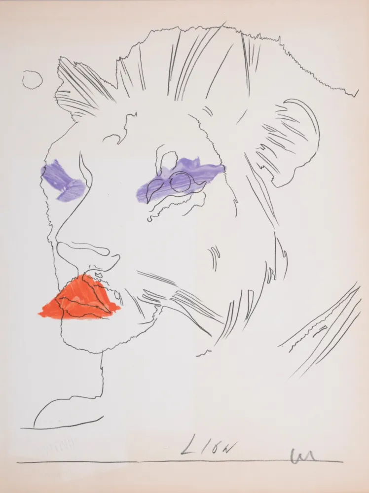 Geen Techniek Warhol - Lion, C. 1974 - Hand-signed