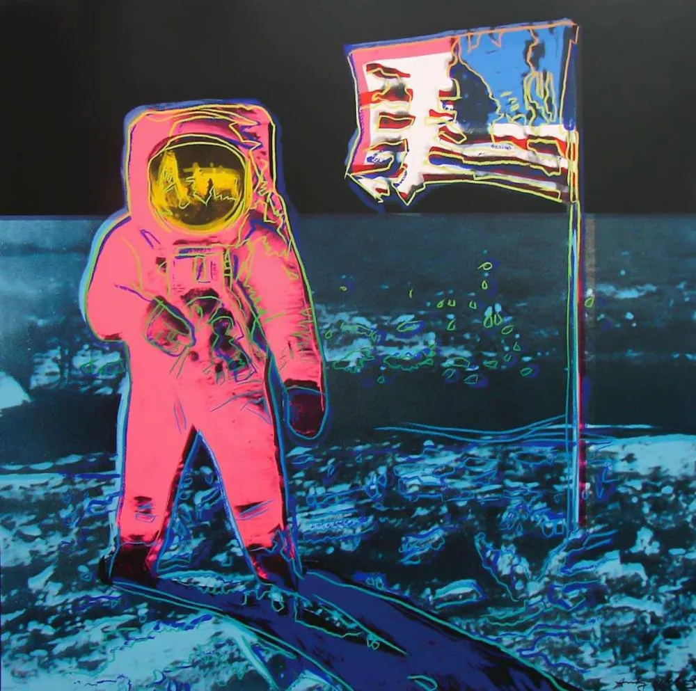 Zeefdruk Warhol - Moonwalk, Blue and Pink (FS II.405)