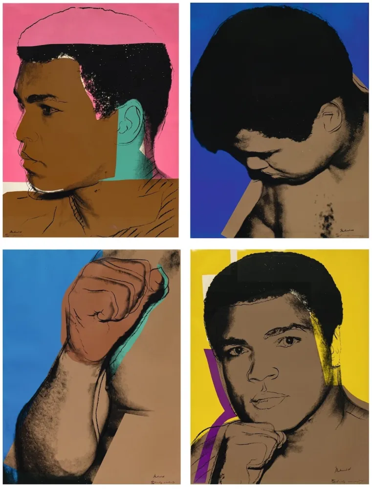 Zeefdruk Warhol - Muhammad Ali Complete Portfolio (Signed By Ali And Warhol)