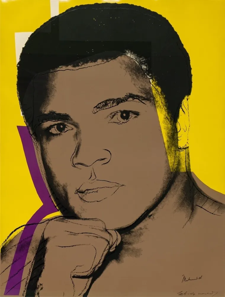 Zeefdruk Warhol - Muhammad Ali, Yellow (FS II.182)