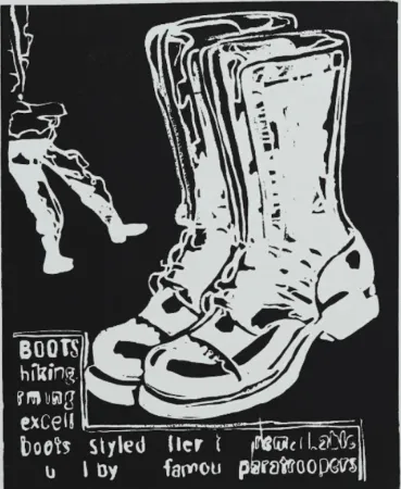 Zeefdruk Warhol - Paratrooper Boots Negative