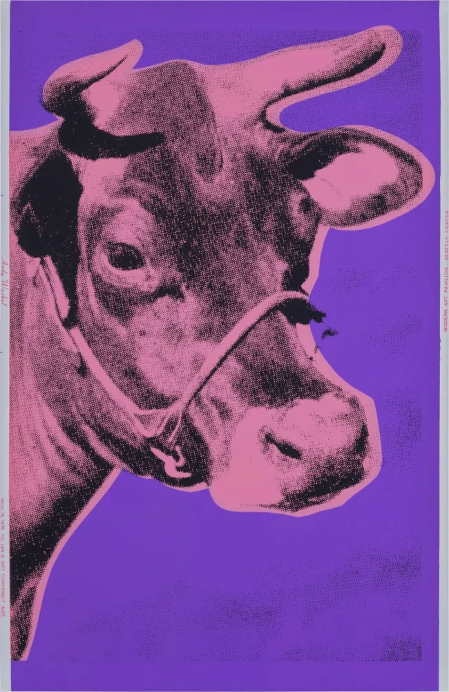 Zeefdruk Warhol - Pink COW
