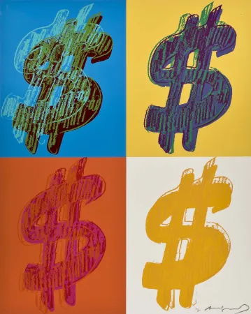 Zeefdruk Warhol - $ (Quadrant)