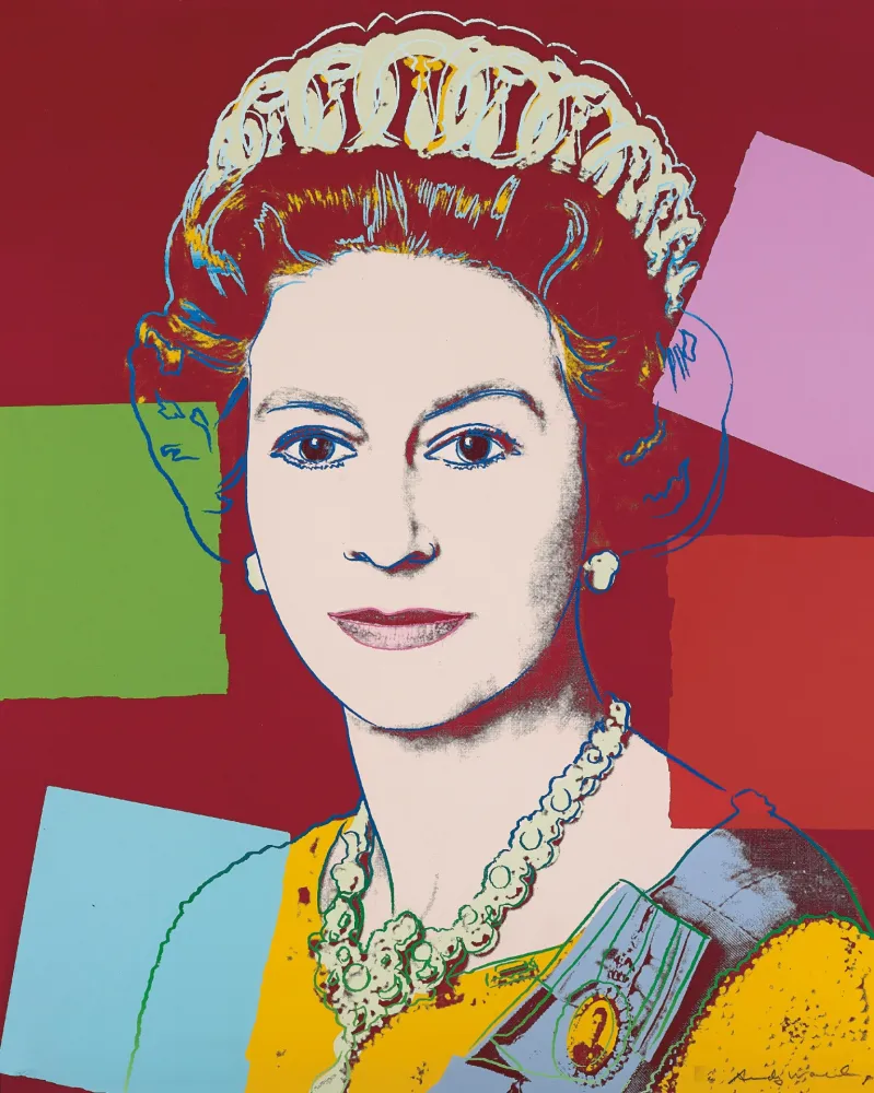 Zeefdruk Warhol - Queen Elizabeth 334 