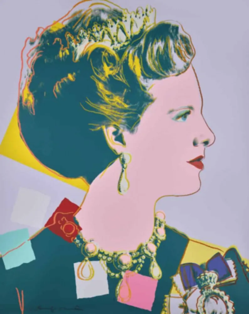 Zeefdruk Warhol - Queen Margrethe II of Denmark, FS II. 342A