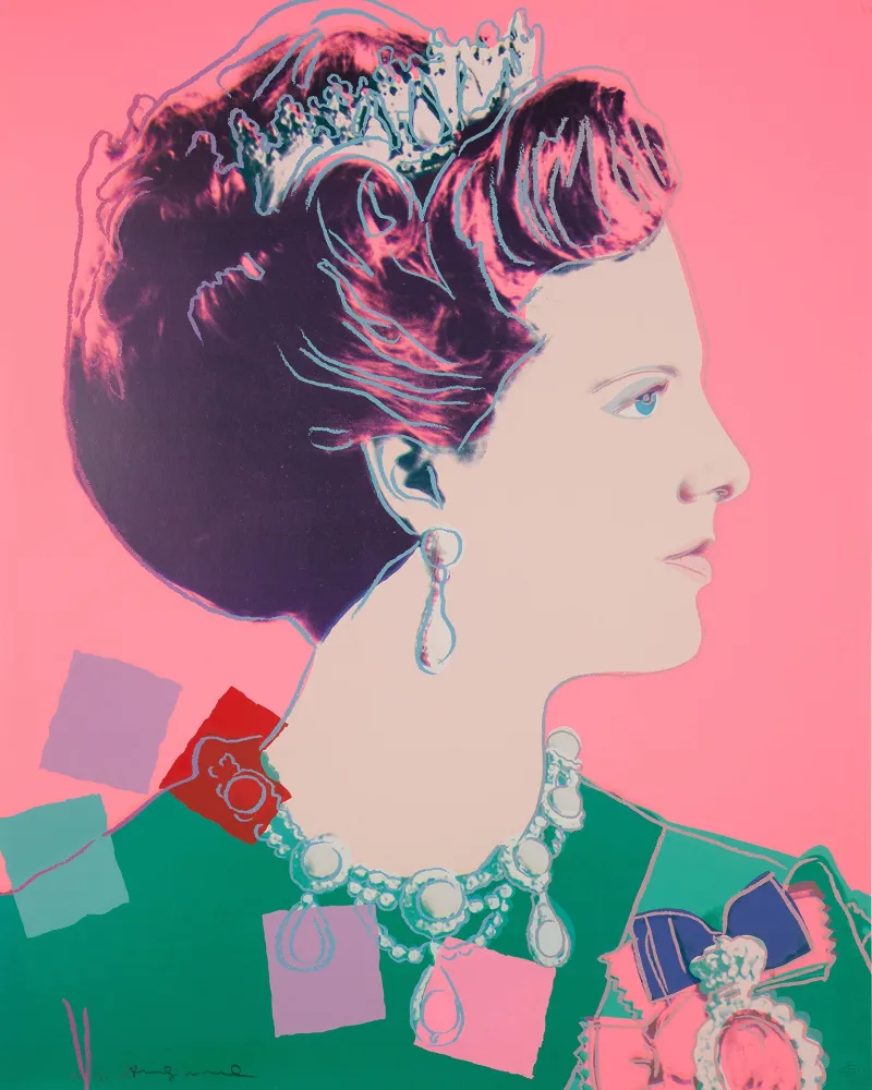 Zeefdruk Warhol - Queen Margrethe II of Denmark (FS II.345)