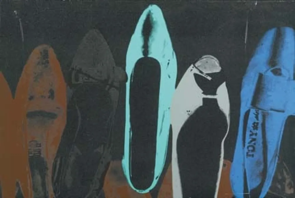 Zeefdruk Warhol - Shoes with Diamond Dust
