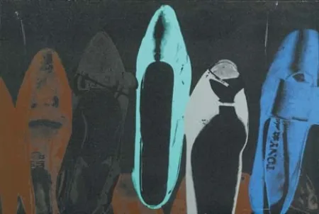 Zeefdruk Warhol - Shoes with Diamond Dust
