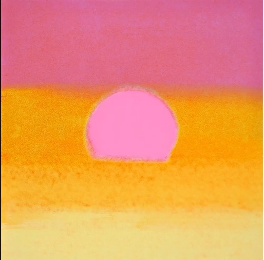 Zeefdruk Warhol - Sunset (Unique) (Pink/Yellow)