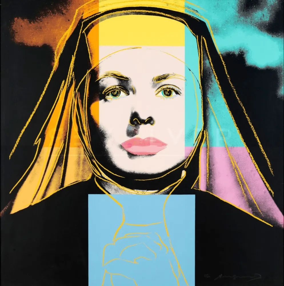 Zeefdruk Warhol - The Nun, Ingrid Bergman (FS II.314)