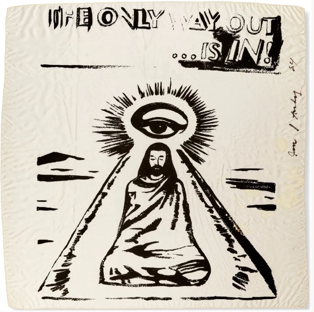 Zeefdruk Warhol - The Only Way Out is In (FS IIIA.55) (Silk Scarf) 