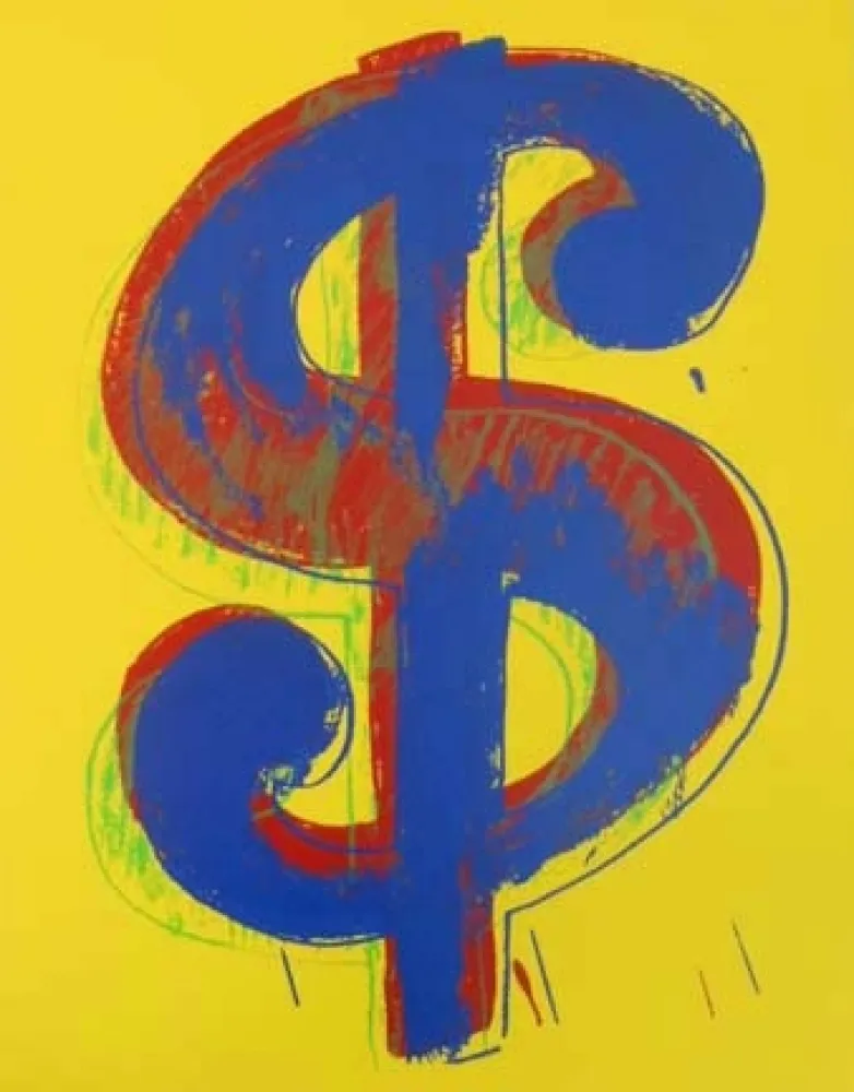 Zeefdruk Warhol - Yellow Dollar
