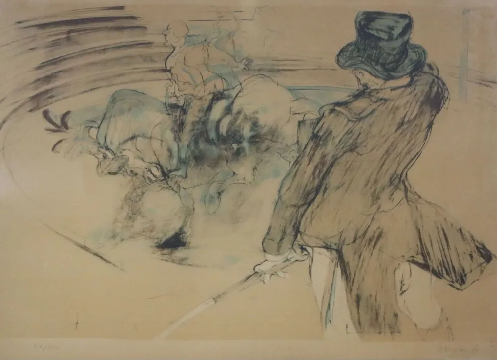 Lithografie Weisbuch - Cheval dans un cirque