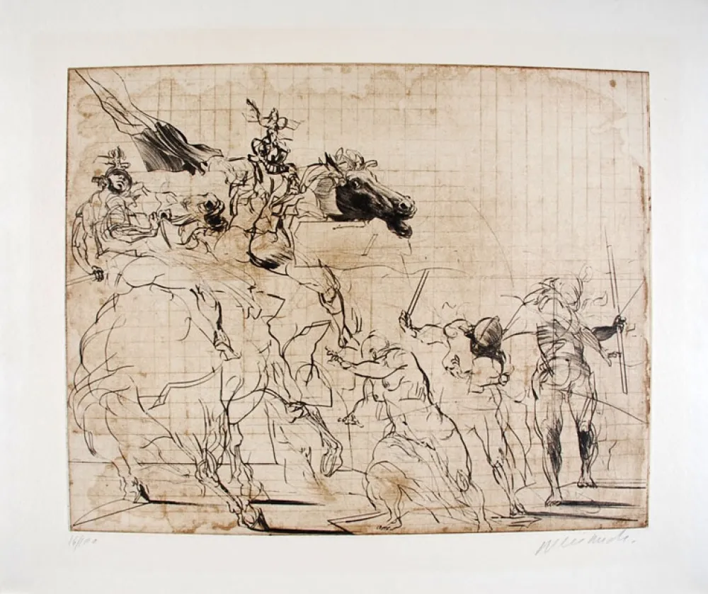 Lithografie Weisbuch - Etude pour les Sabines