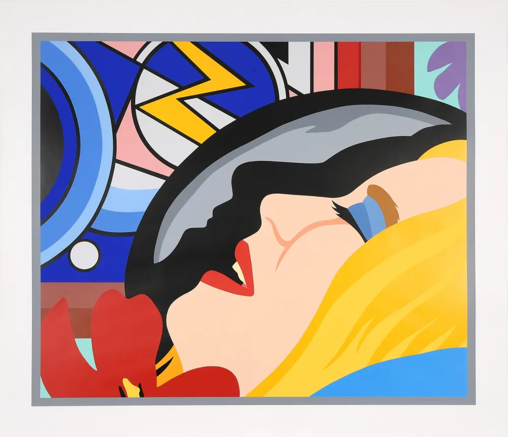 Zeefdruk Wesselmann - Bedroom Face with Lichtenstein