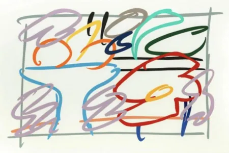 Zeefdruk Wesselmann - Fast sketch of Still life with abstract painting