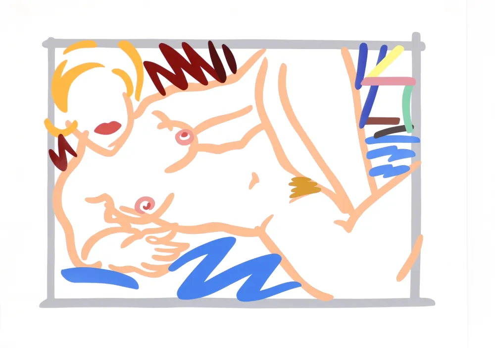 Zeefdruk Wesselmann - Judy with Blue Blanket 