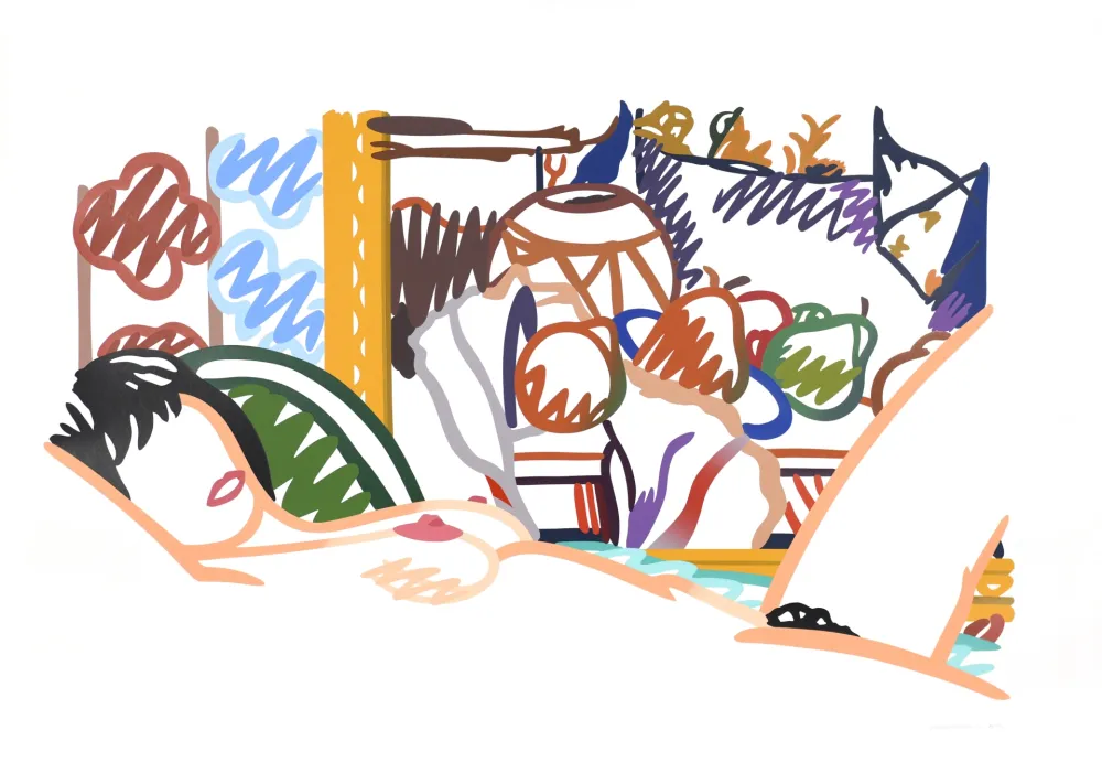 Zeefdruk Wesselmann - Monica Nude with Cezanne