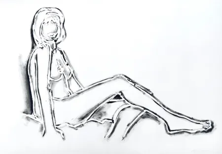 Lithografie Wesselmann - Monica Sitting