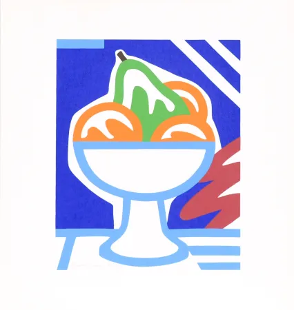Zeefdruk Wesselmann - Still Life with Pear and Oranges