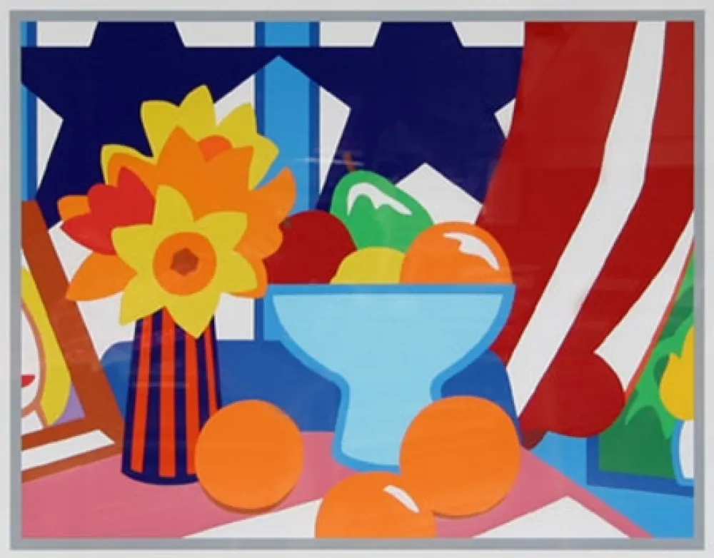 Zeefdruk Wesselmann - Still Life with Red Curtain